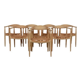 “The Chair” Hans Wegner Set of 8 by P P Mobler For Sale