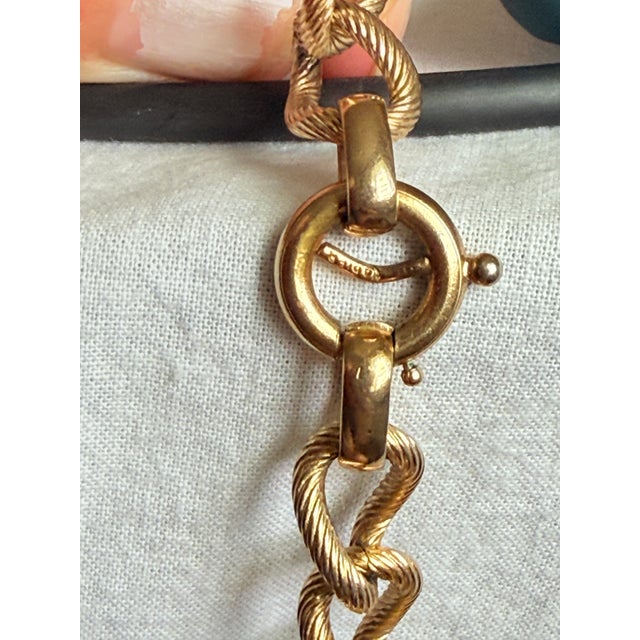 Vintage 1970s Napier Gold Tone Brushed Station Chain Necklace For Sale - Image 12 of 12
