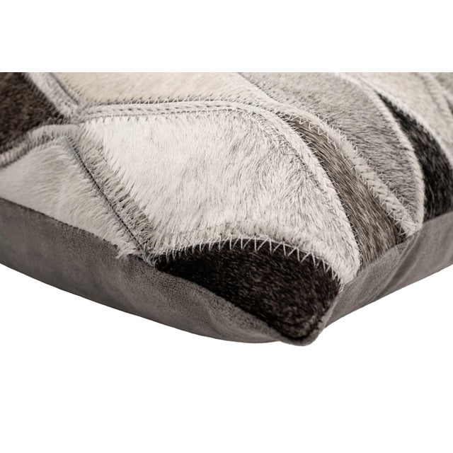 Canvello Genuine Cowhide Leather Decorative Throw Pillow With Feather Down Insert Included For Sale In San Francisco - Image 6 of 6