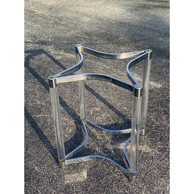 Metal 1970s Lucite and Chrome Dining Base For Sale - Image 7 of 10