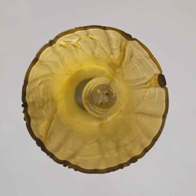 Set of 4 Mid-Century Murano Tubular Pendant Lights in Amber Cased Over White Glass Inspired by Carlo Nason For Sale - Image 9 of 18