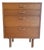 1960s Harvey Probber Mid Century Mahogany and Brass 4 Drawer Dresser Chest For Sale