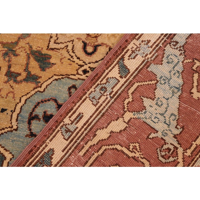 Blue Classic Ziegler Blue Brown Hand-Knotted Wool Rug - 6'1'' X 8'9'' For Sale - Image 8 of 8