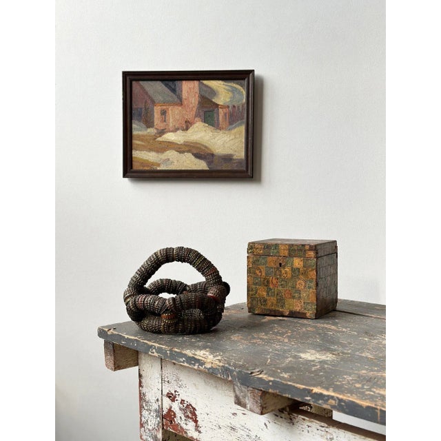 Vintage Folk Art Bottle Cap Sculptural Basket, Circa 1930s/40s. An excellent example of folk art crated with repurposed...