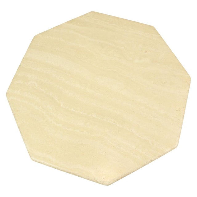 Vintage Italian Octagonal Travertine Coffee Table, 1970s For Sale - Image 13 of 18