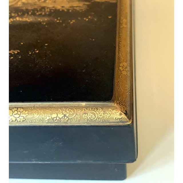 Japanese Lacquer Box with Fine Maki-e Decoration Meiji Period For Sale - Image 13 of 15