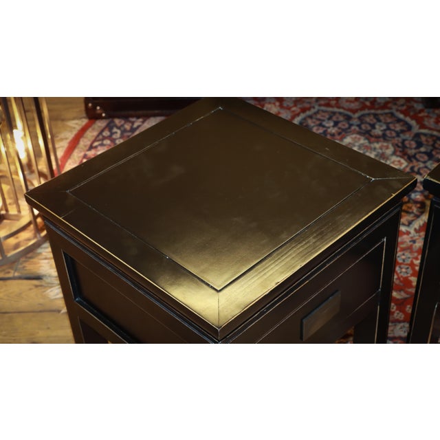 Black Vintage Canton Bedside Tables in Black Ash from Lombok, 2010s, Set of 2 For Sale - Image 8 of 18