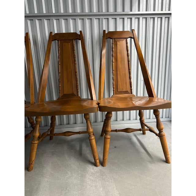Cabin Rustic Modern Solid Maple Dining Chairs, Set of 4, Handcrafted 1960s Cabin / Lodge Style For Sale - Image 3 of 8