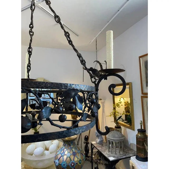 Metal Chandelier Mizner Workshop 1920s Attributed For Sale - Image 7 of 15