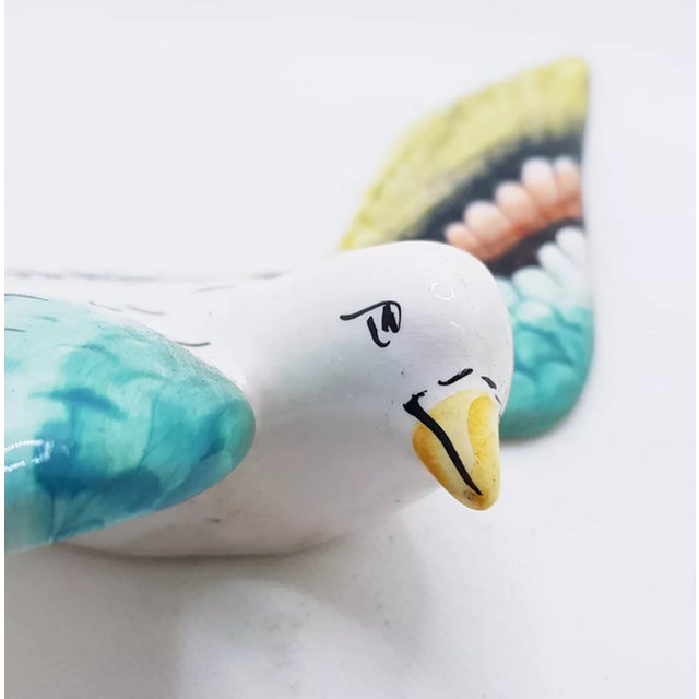 Large Ceramic Majolica Wall Bird For Sale - Image 4 of 14