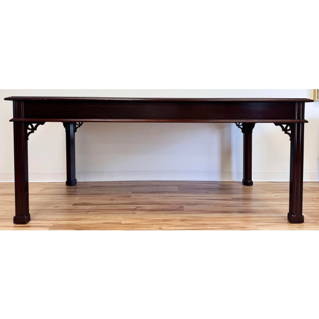 Vintage Chippendale Style Sligh-Lowry Leather Top Mahogany Executive Desk For Sale In Kansas City - Image 6 of 12