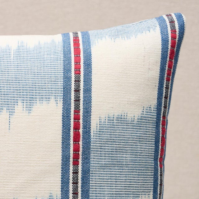 This pillow features Faye with a knife edge finish. A true warp print, Faye is a versatile multicolor ikat stripe made of...