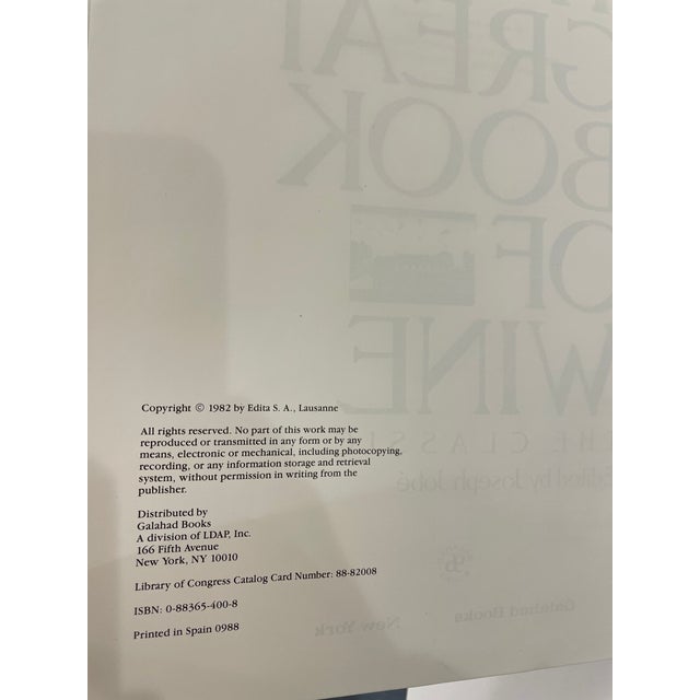 Red & Gold Coffee Table Book - The Great Book of Wine by Joseph Jobe (1980s) For Sale - Image 10 of 11