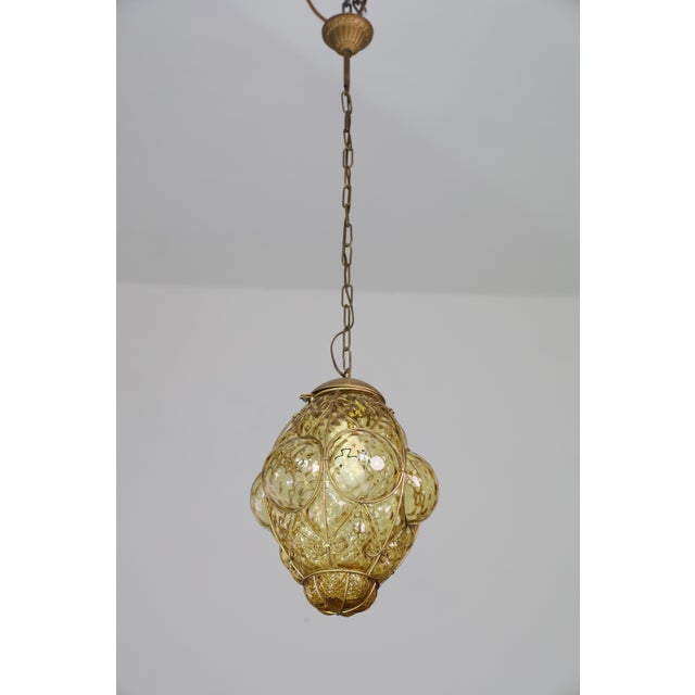 Amazing Amber Vintage Venetian Lantern, Seguso Murano Glass, 1960s For Sale - Image 6 of 13