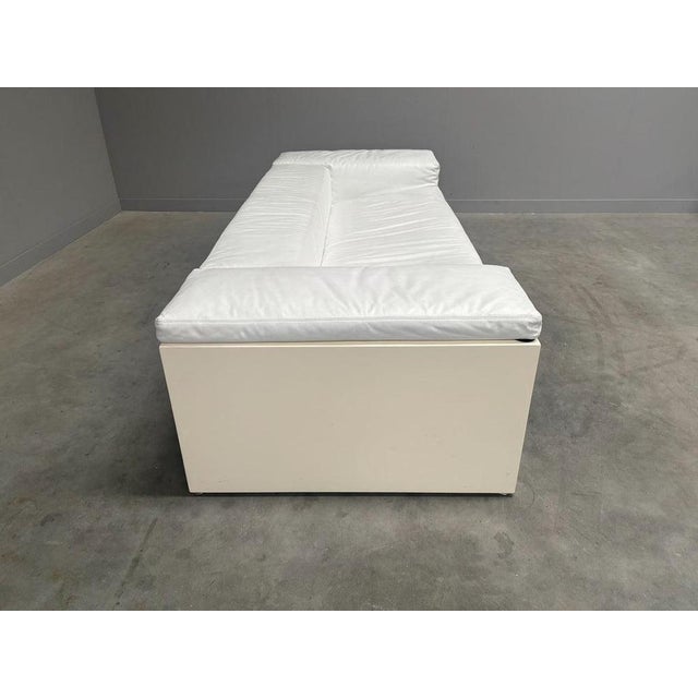 Animal Skin White Leather Brigadier Sofa by Cini Boeri for Knoll, 1980s For Sale - Image 7 of 18