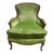 Mid 20th Century Green Velvet Bergere Chair For Sale