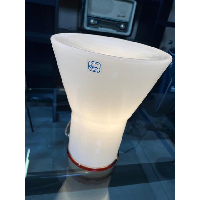 Murano White Glass Table Lamp from De Majo For Sale - Image 4 of 10