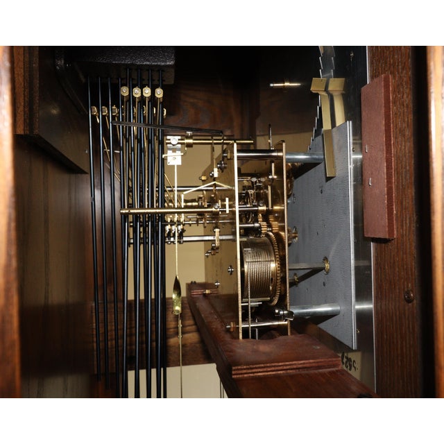 Vintage Seth Thomas 4499a Grandfather Clock With Moon-Phase Dial and Triple Chimes, Circa 1980 For Sale - Image 15 of 15