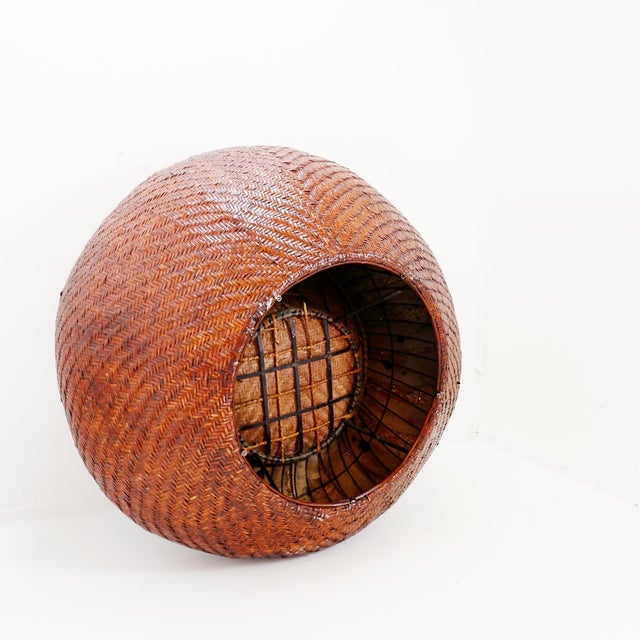 Mushroom Rattan Pod Easy Lounge Chair, 1970s For Sale - Image 13 of 18