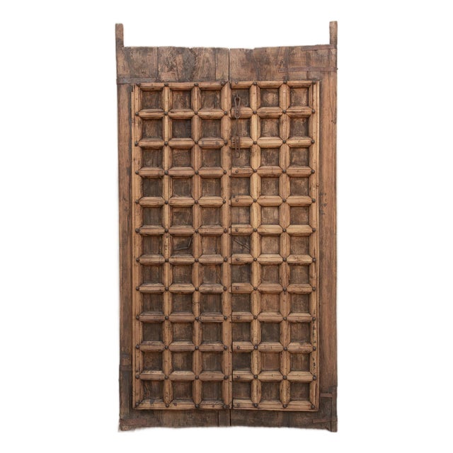 Early 1800's Jaisalmer Carved Teak Doors For Sale