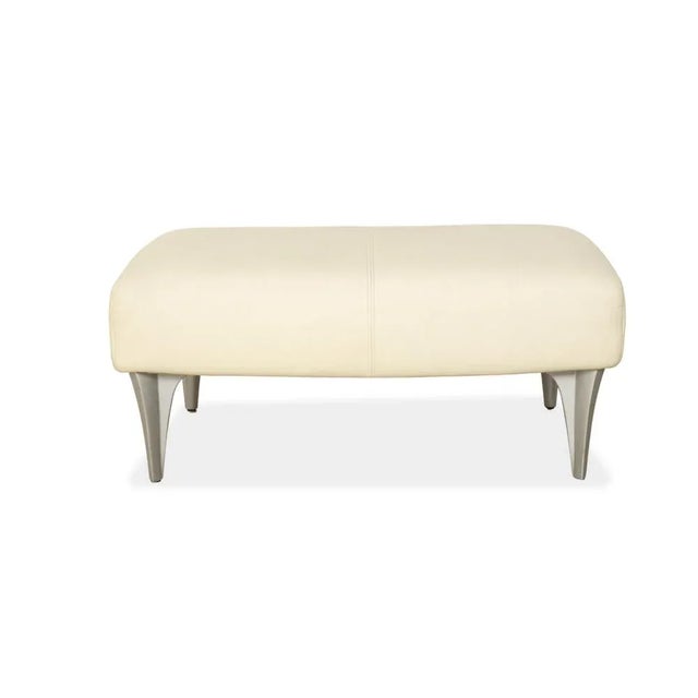 Model 1600 Leather Stool Cream White from Rolf Benz For Sale - Image 9 of 10