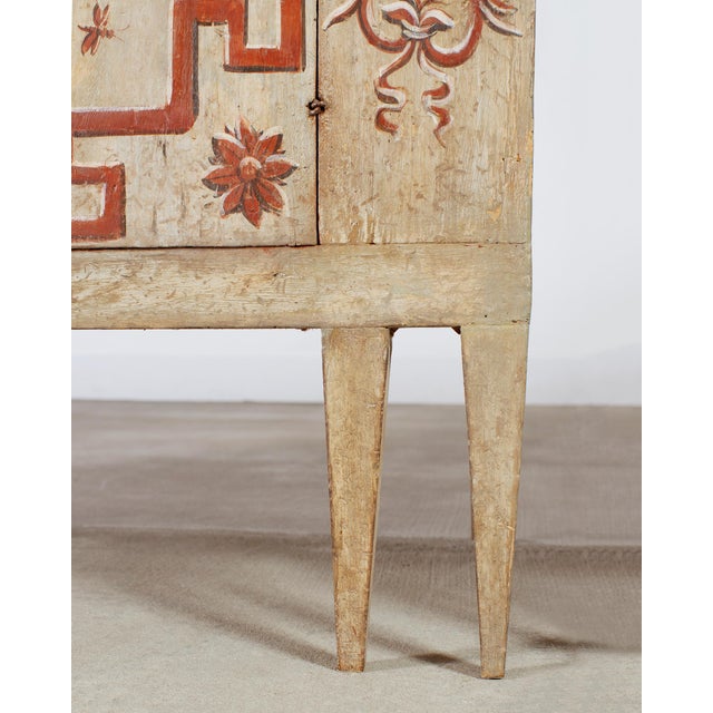 Pair of Italian Venetian Faux Marble Top Painted Cabinets For Sale - Image 11 of 18