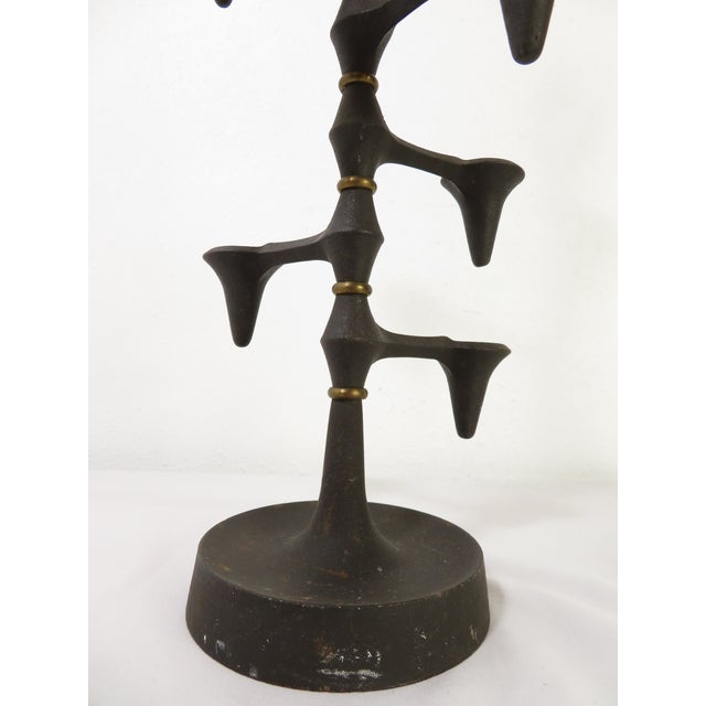 Mid Century 19" Dansk Jens Quistgaard Rotating Candelabra ~ Iron Candle Holder ~ Danish Modern Table or Mantel Art Decor For Sale - Image 10 of 12