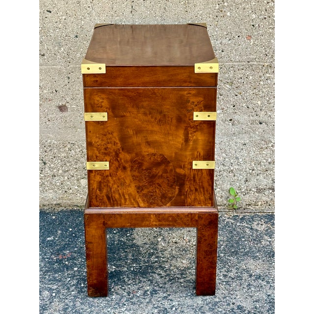 Wood Italian Burl Wood Document Box on Stand, Circa 1950 For Sale - Image 7 of 11