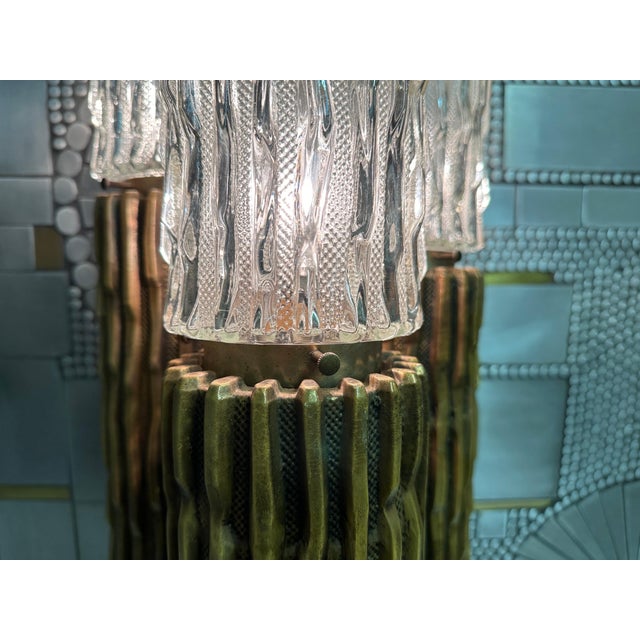 Antique Gold Leaf Plaster Cactus Lamp For Sale - Image 12 of 12