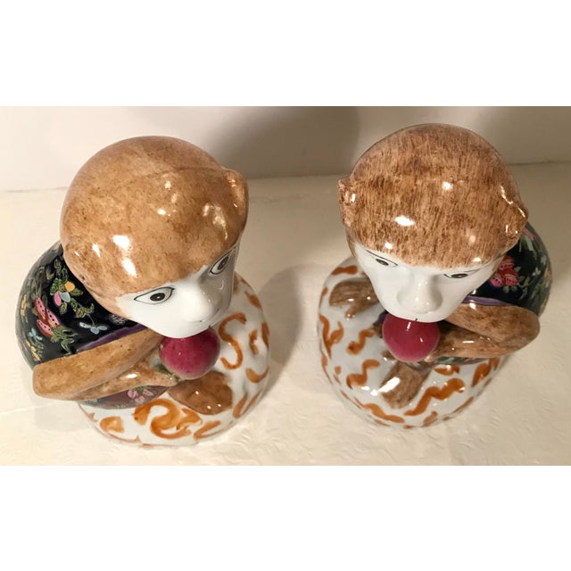Vintage Ceramic Monkey Bookends Figurines a Pair Chairish