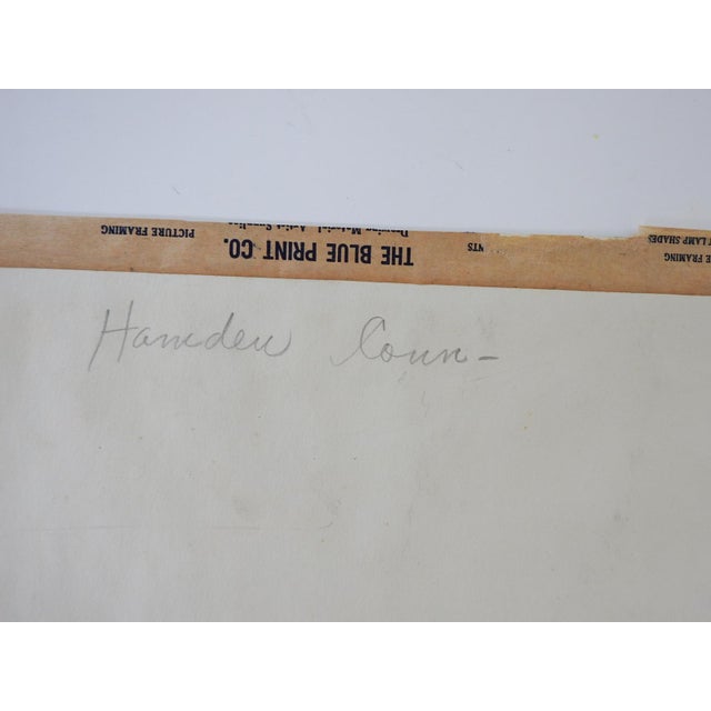 Early 20th century watercolor on paper painting of Hamden Connecticut homes and landscape. Unsigned, titled on verso....