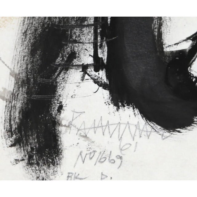 Expressionism Abraham Rattner Man with Long Face, Ink and Wash on Paper by Abraham Rattner 1961 1961 For Sale - Image 3 of 3