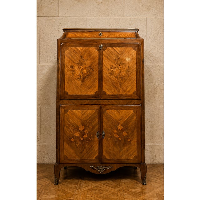 Louis XV Style Marquetry Drop-Front Secretaire, 1900s For Sale - Image 12 of 12