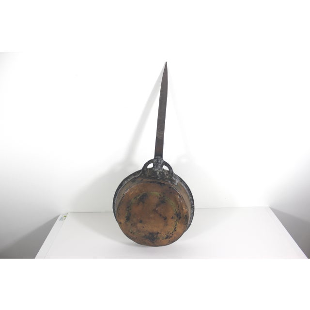 Farmhouse Antique Copper and Iron Pan for Decorating French Style Country Kitchen Primitive Hand Forged For Sale - Image 3 of 10