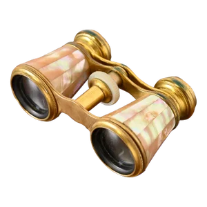 Colmont Ft Paris Mother of Pearl French Opera Glasses With Velvet Lined Leather Case, Circa 1890s