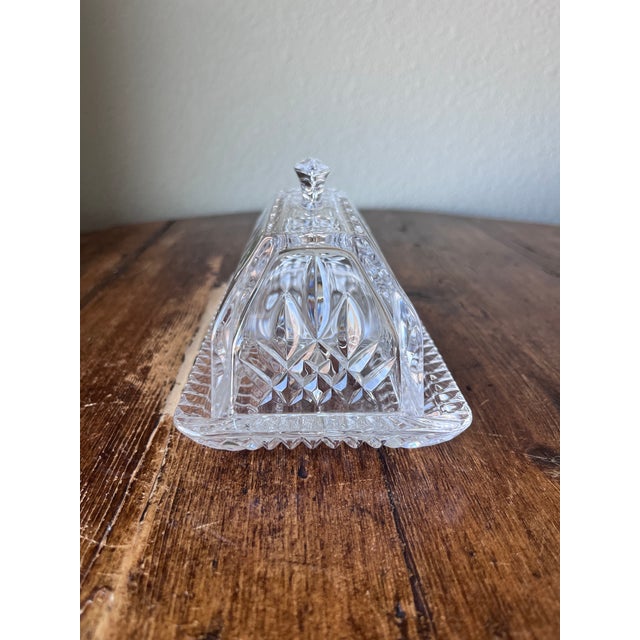 Transparent Waterford Crystal Vincent Rellis 2013 Collection Lismore Pattern 1/4 Pound Covered Butter Dish For Sale - Image 8 of 12