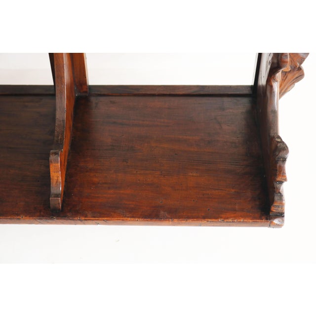 Antique Art Nouveau Ginko Wall Shelf in Walnut, France, 1900 For Sale - Image 13 of 16