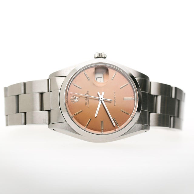 Rolex Vintage Rolex Oysterdate Precision 6694 Champagne Brown Dial 34mm Watch For Sale - Image 4 of 10