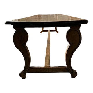 Antique French Monastery Dining Table in Nutwood, 19th Century For Sale