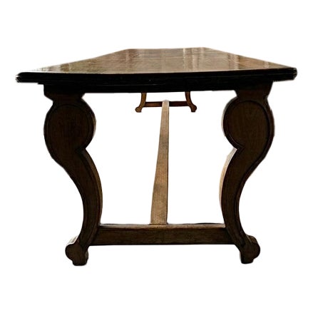 Antique French Monastery Dining Table in Nutwood, 19th Century For Sale