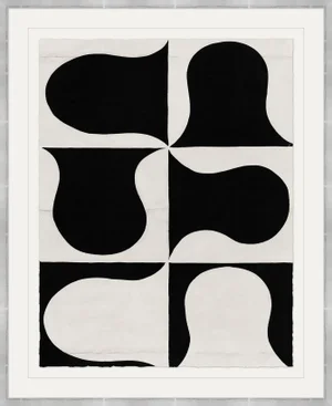 Black and White Abstract Series II Art Print in Silver Frame by Paule Marrot