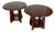 Pair of French Art Deco Style Round Mahogany Side Tables With Lower Shelves For Sale