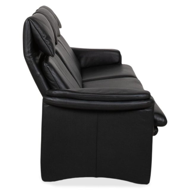Lugano Black Leather Sofa from Erpo For Sale - Image 13 of 16