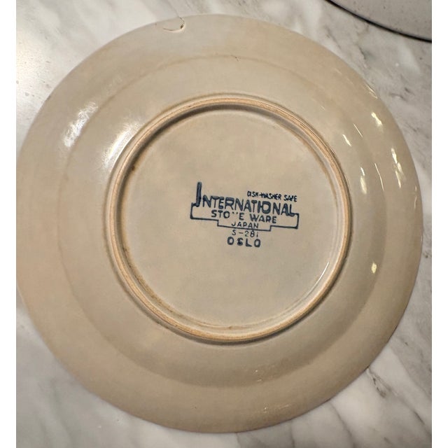 Mid 20th Century Mid-20th Century Modern Mixed Stoneware Wall Plate Curation- Set of 5 For Sale - Image 5 of 14