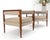 Pair New Alcantera Upholstery Walnut Cube Shape Barrel Back Lounge Chairs MINT! For Sale - Image 10 of 13