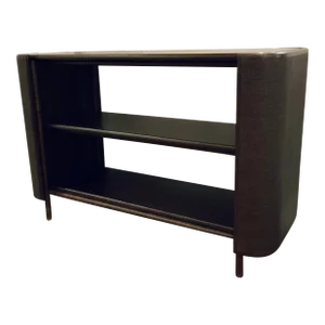 Baker / McGuire Organic Modern Chocolate Brown Rattan and Caning Pacific Shelving Unit