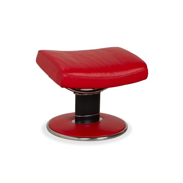 Set of Jazz Swivel Lounge Chair and Ottoman in Leather from Stressless For Sale - Image 4 of 18