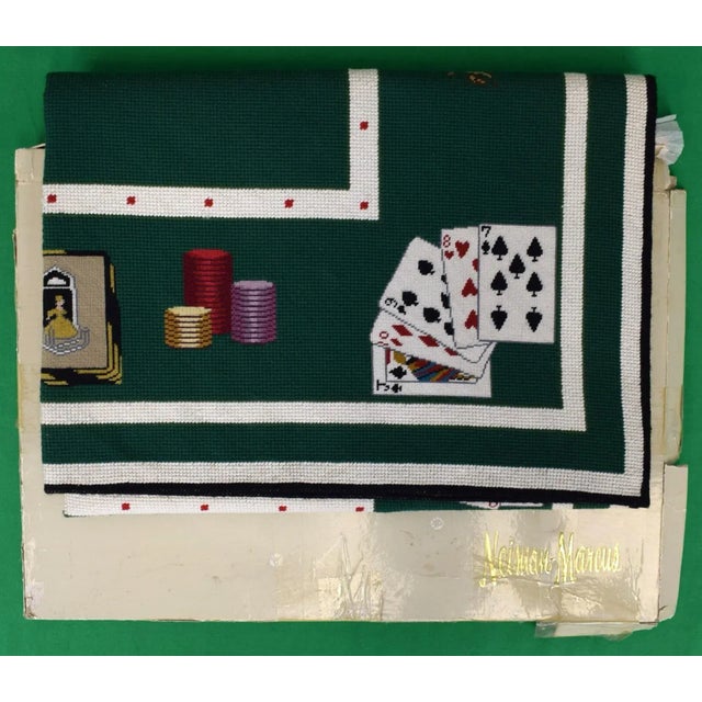 Mid 20th Century Hand Needlepoint Bridge Table Cover. For Sale - Image 4 of 7