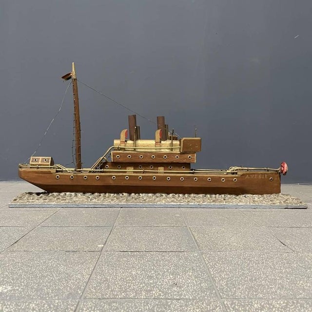 Large Folk Art Steam Ship, 1920s For Sale - Image 15 of 18