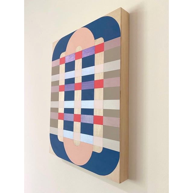 Viveiros, Basket Weave, Abstract Painting on Panel For Sale - Image 3 of 5